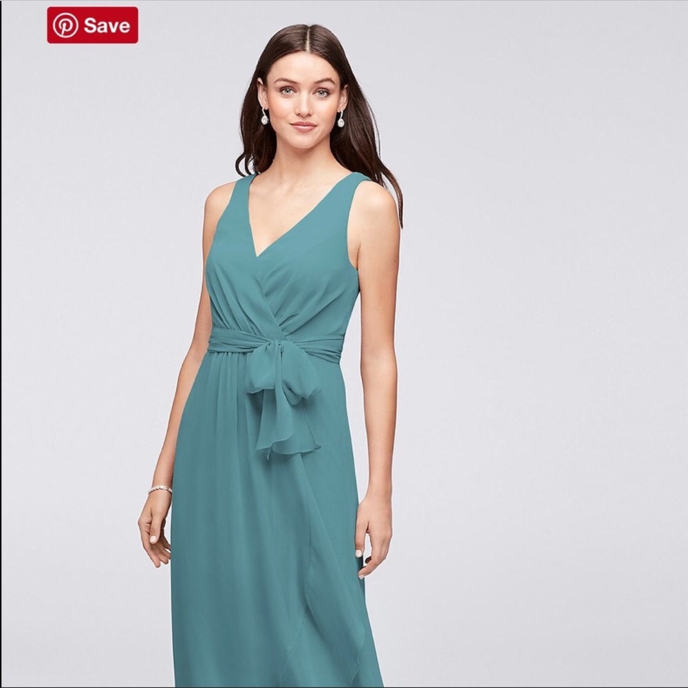 David’s Bridal- teal Chiffon bridesmaid dress